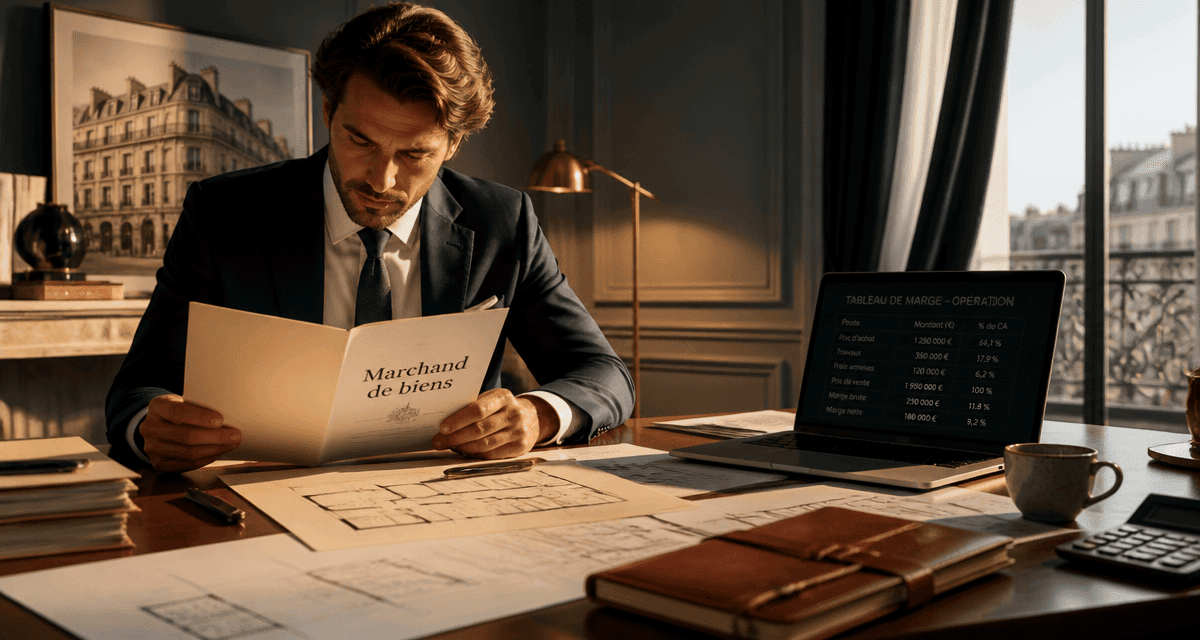 devenir marchand de bien dans un bureau élégant