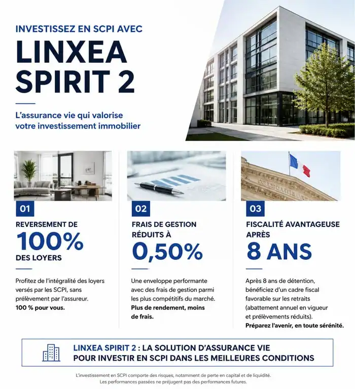 Avantages de l'investissement en SCPI avec le contrat Linxea Spirit 2
