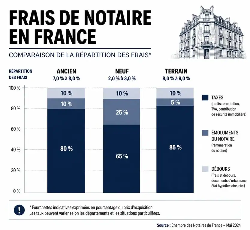 Répartition des frais de notaire pour une SCI selon le type de bien immobilier