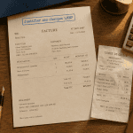 lmnp facture ou ticket de caisse sur bureau investisseur