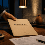 Micro foncier et SCPI sur bureau avec dossier et formulaire