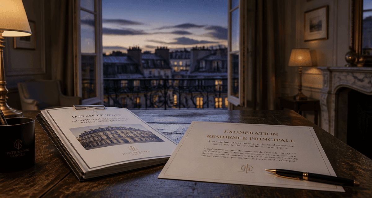plus value sur residence principale attestation vente appartement