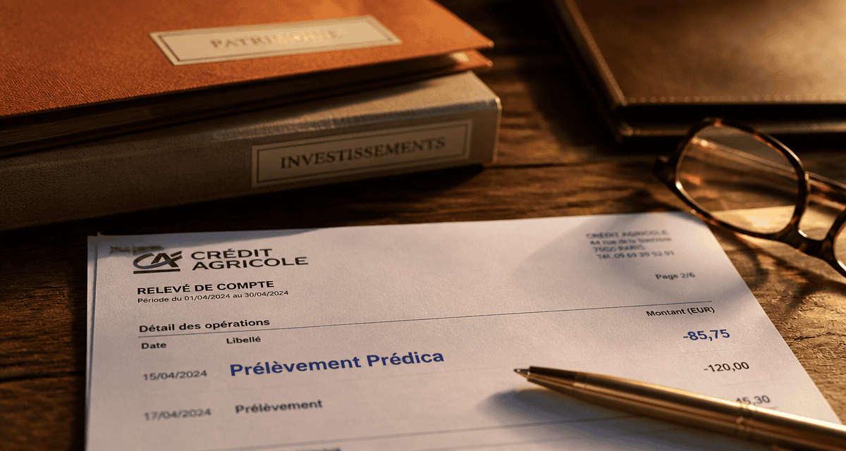 prélèvement prédica sur relevé bancaire