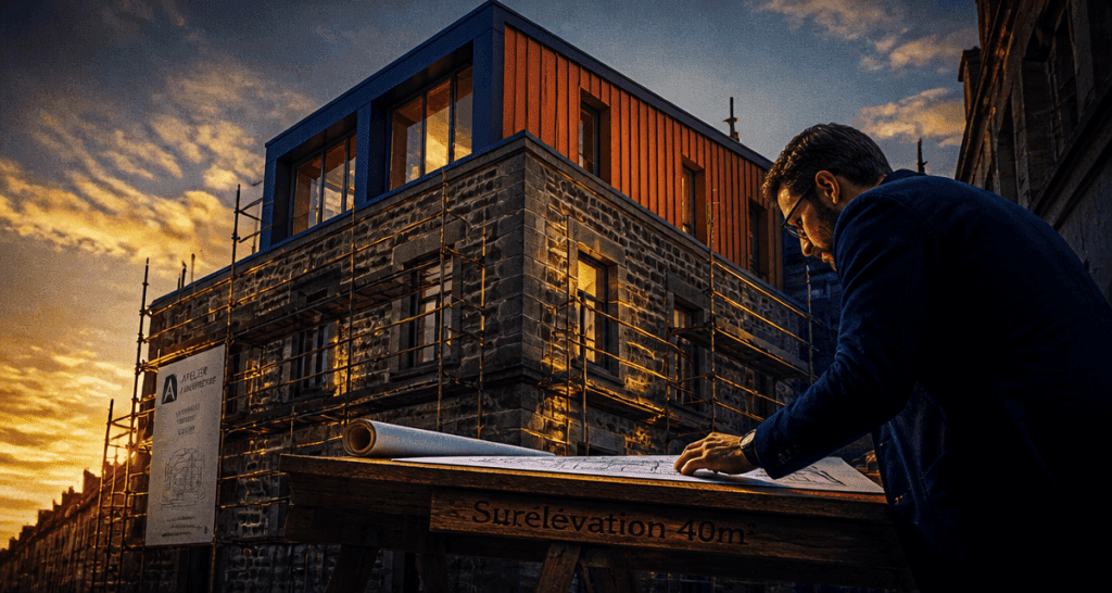prix surélévation maison 40m2 ossature bois