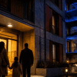 qu est ce qu un logement social immeuble moderne au crépuscule