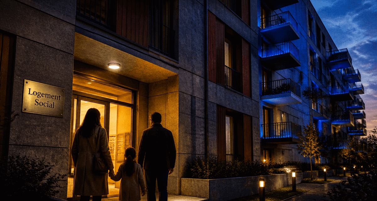 qu est ce qu un logement social immeuble moderne au crépuscule