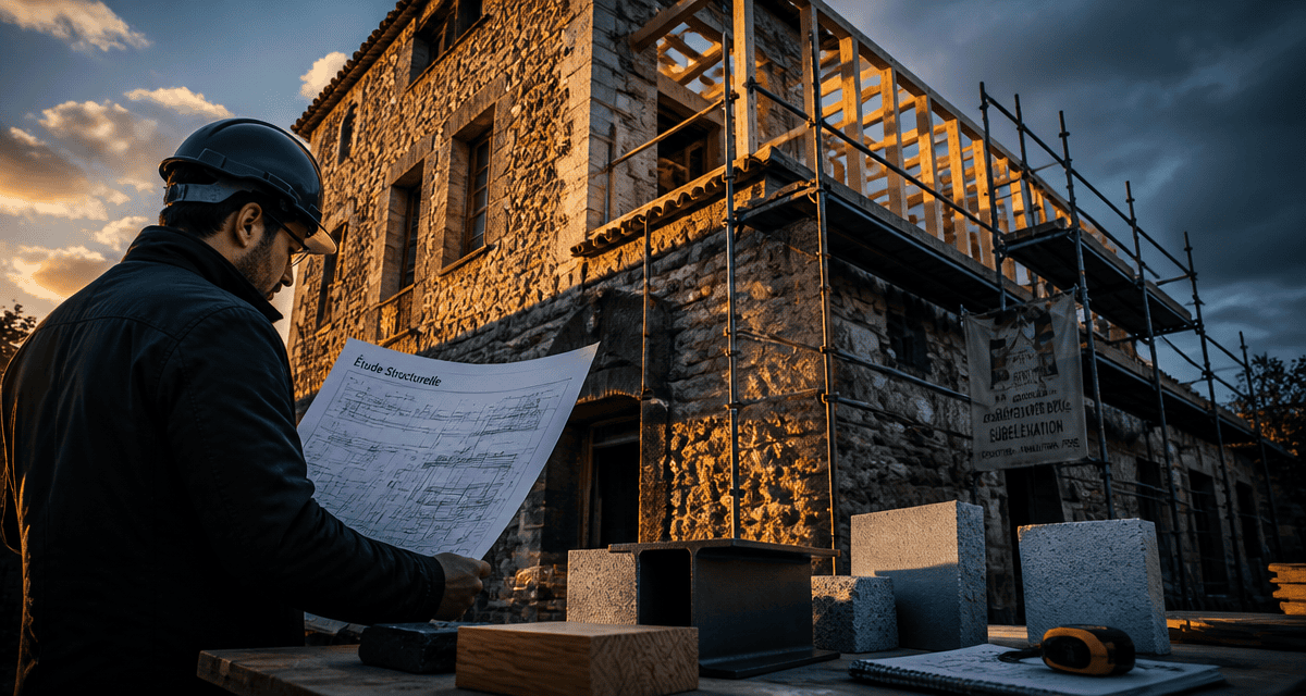 Surélévation maison ancienne ossature bois ingénieur chantier