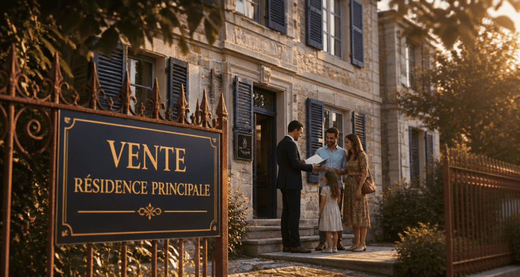 taxe vente residence principale maison famille notaire