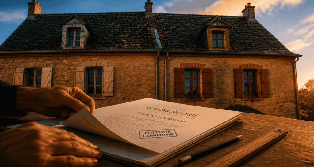 toiture commune sans copropriété sur maisons mitoyennes