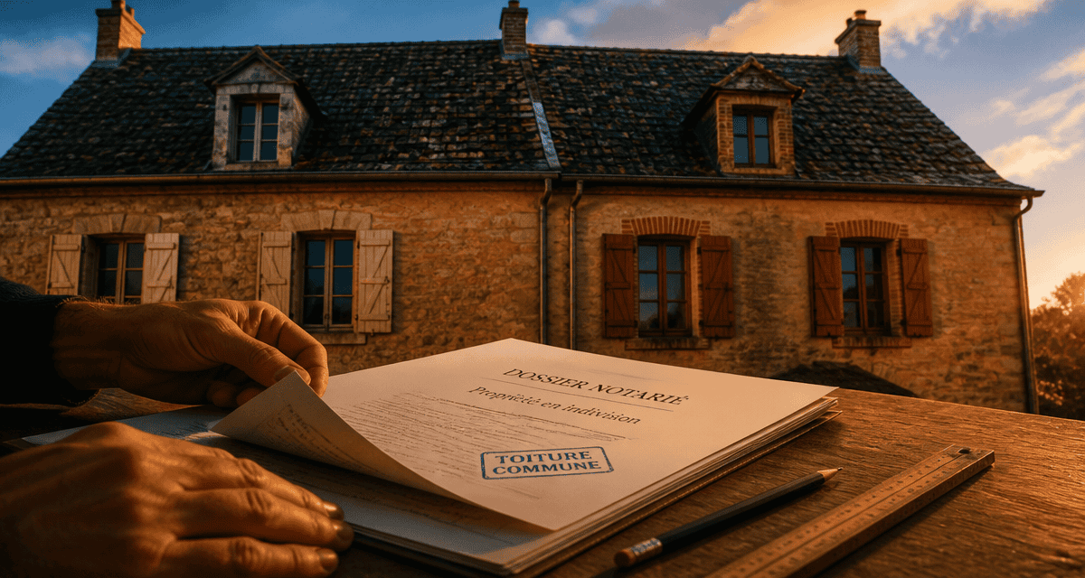 toiture commune sans copropriété sur maisons mitoyennes