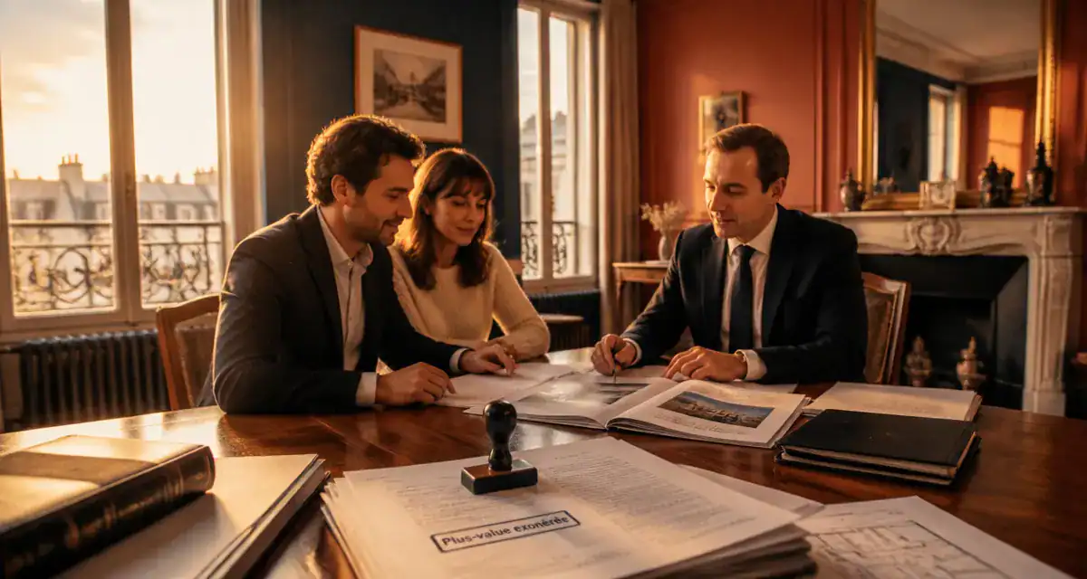 exonération plus value immobilière notaire vente appartement