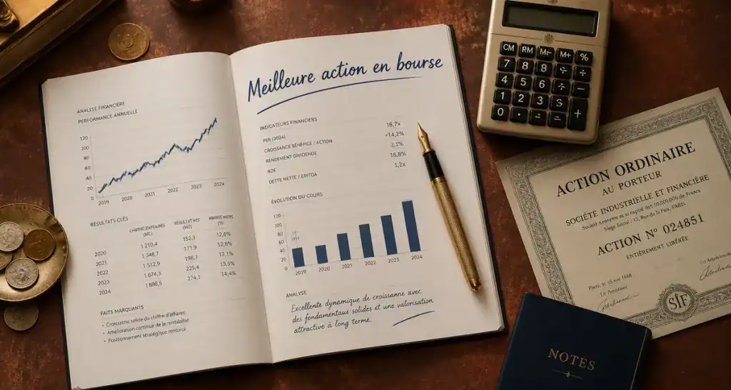 meilleur action bourse image flat lay