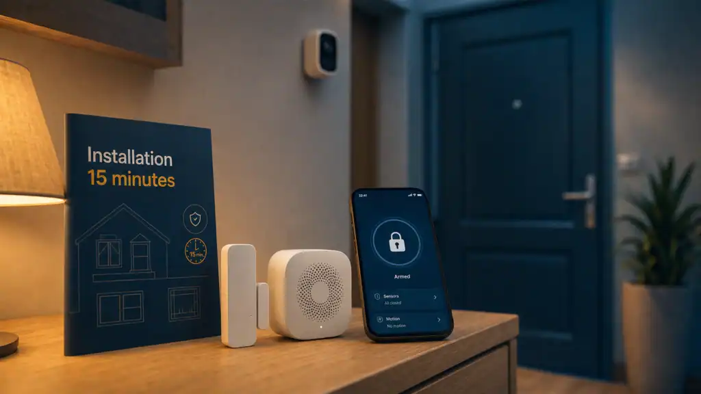 Alarme maison qiara installée en 15 minutes, sirène et détecteurs