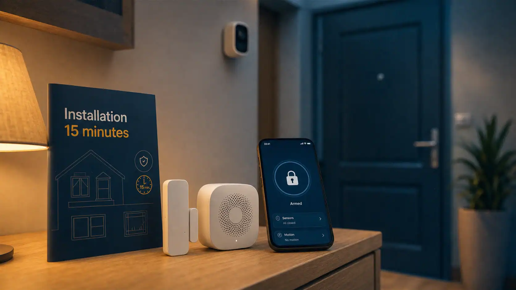 Alarme maison qiara installée en 15 minutes, sirène et détecteurs