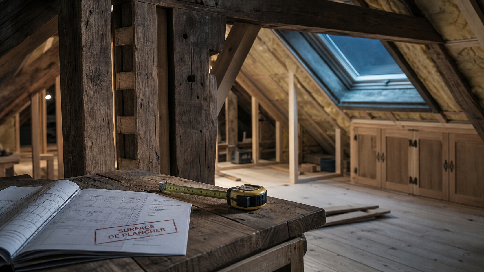 Aménager des combles : contrôle 1,80 m et pente à 30°