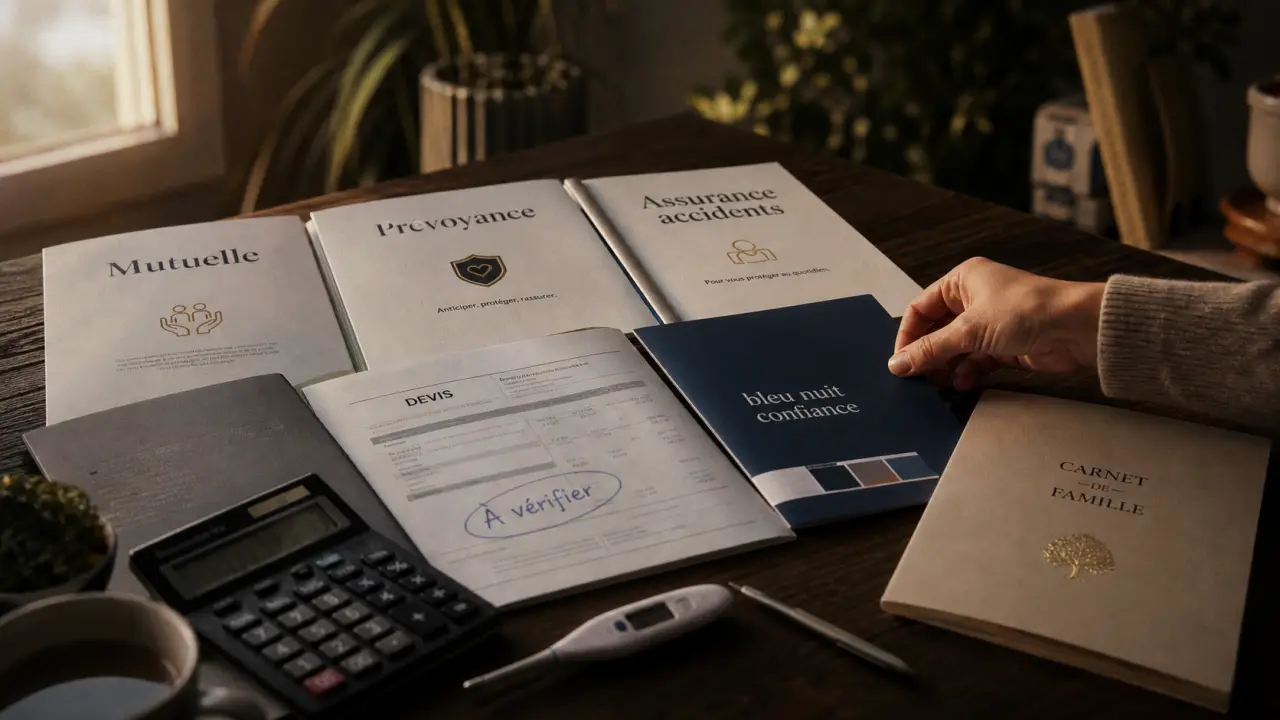 Assurances familiale : mutuelle, prévoyance et assurance accidents de la vie, documents à vérifier sur table