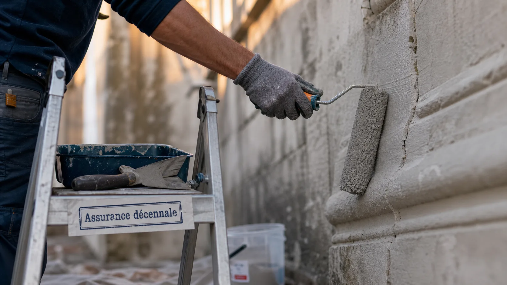 Décennale peintre appliquant un revêtement : imperméabilisation, ravalement et anticorrosion