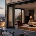 Penthouse au dernier étage avec terrasse et grande baie vitrée