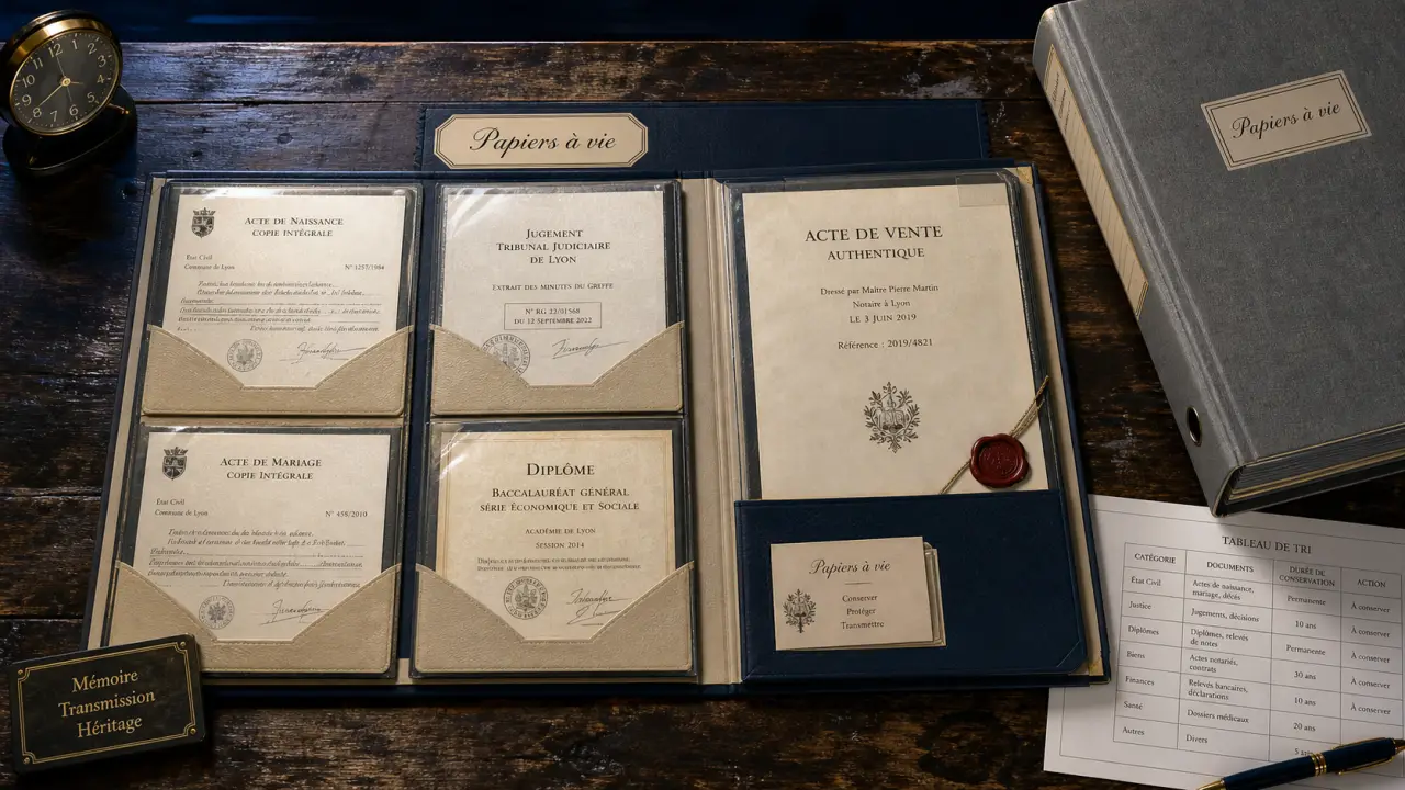 Tableau récapitulatif : combien de temps garder ses papiers PDF, papiers à vie 2 ans 5 ans