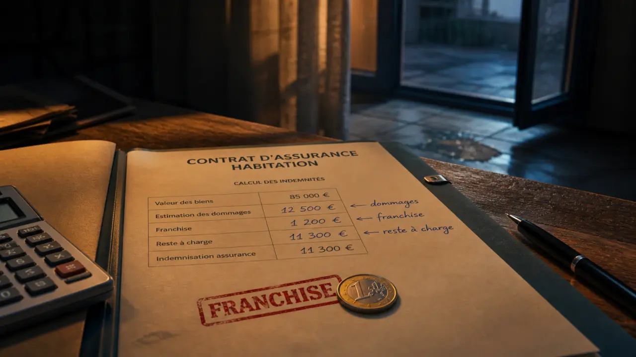 Assurance habitation franchise : franchise sur 300 € et reste à charge