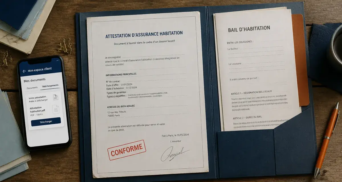 Attestation assurance habitation en PDF à télécharger depuis l’espace client