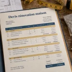 Devis rénovation maison : plan de chantier avec postes de rénovation