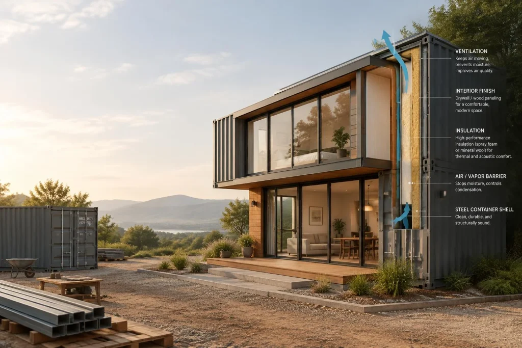 Une maison conteneur peut être durable, à condition de maîtriser l’isolation et le coût global