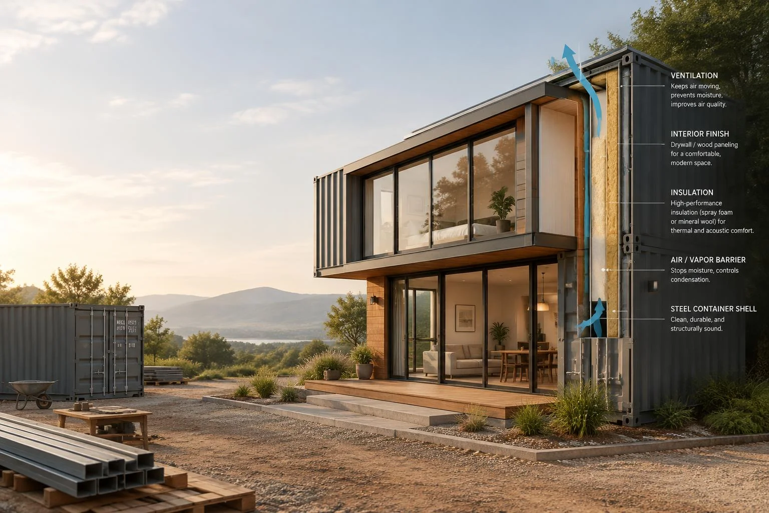 Maison conteneur durable : isolation et coût global