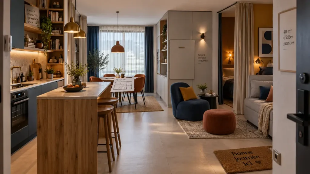 Comment aménager 40 m² pour gagner de la place, préserver la lumière et mieux circuler ?