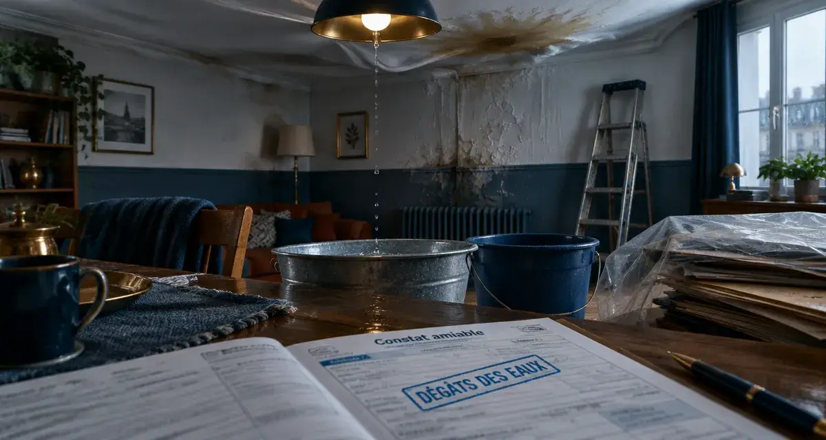 Fuite d eau voisin du dessus locataire : plafond gondolé, dégâts des eaux