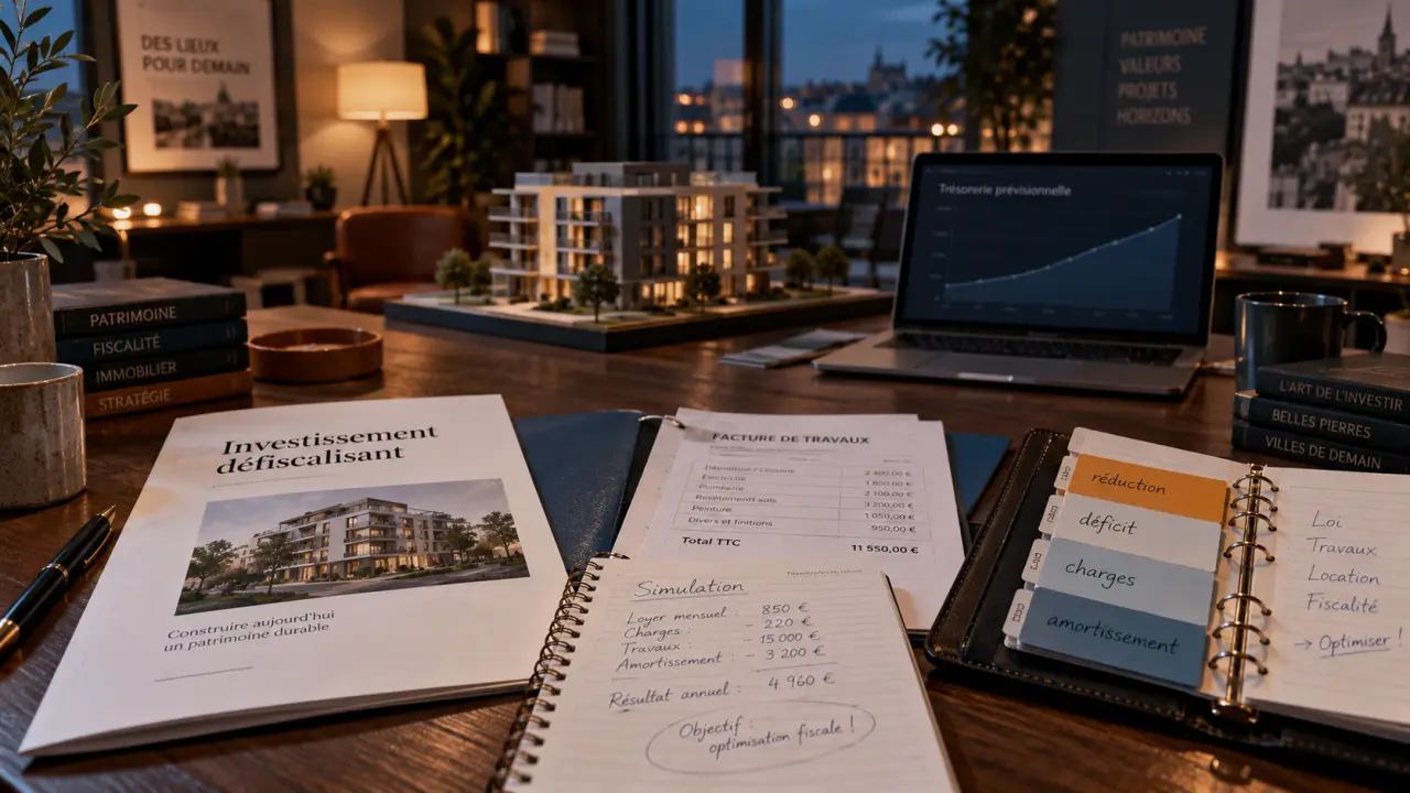 Investissement immobilier pour defiscaliser : rentabilité et revente, bureau immobilier avec dossier comptable