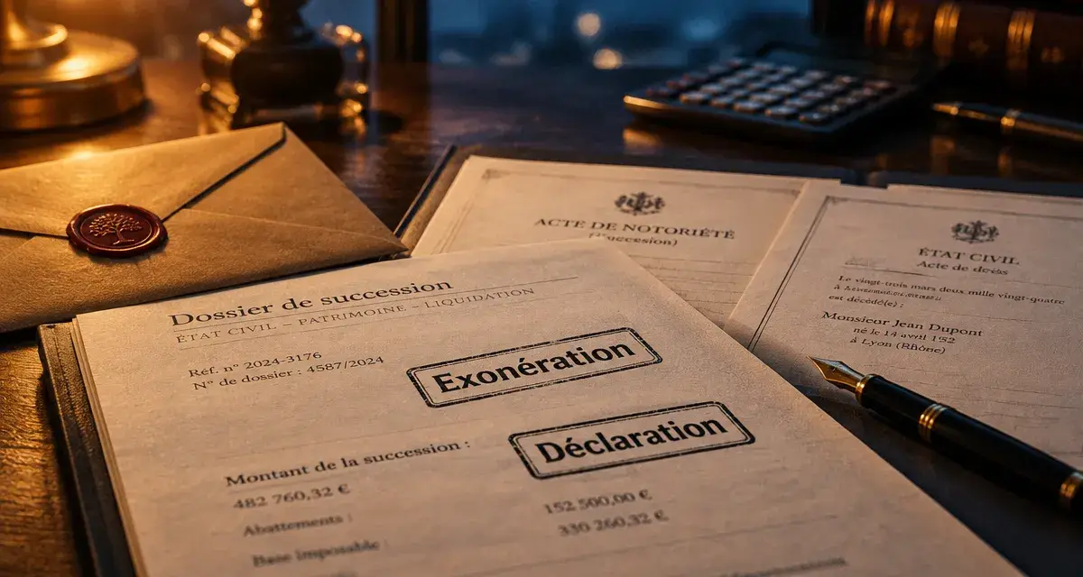 Qui est exonéré des droits de succession : enveloppe et documents notariés